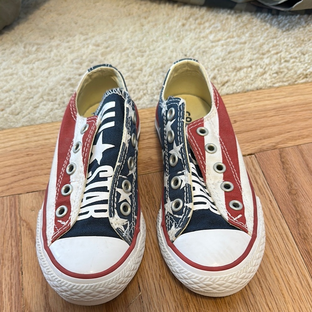 Converse Red and Blue Sneakers Classic Canvas Design